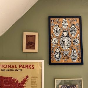 Vintage California framed postcard art